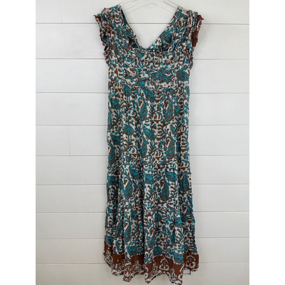 House of Harlow 1960 Maxi Dress Women XL Paisley Batik MAGENTA BLUE - Picture 2 of 11